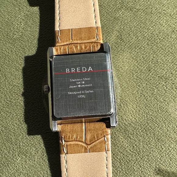 Breda Green Dial Watch with Brown Leather Strap - Picture 4 of 5